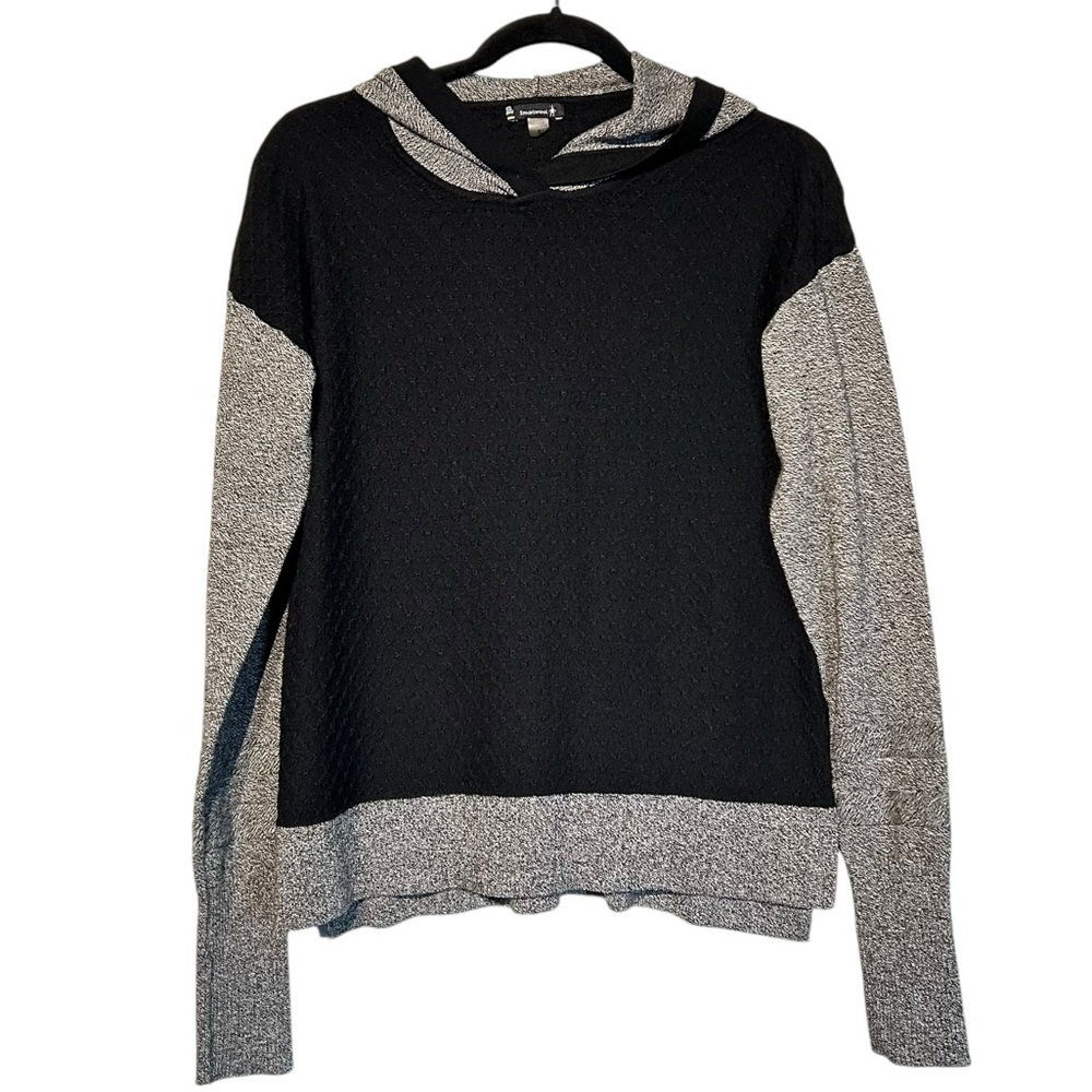 Smartwool Shadow Pine Hoodie‎ Sweater Merino Blend Black Gray Small - Picture 3 of 11